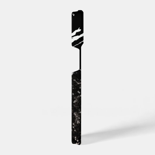 Zwart Marmer/Zwart Glitter iPhone Hoesje (Rechterkant)