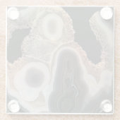 Zwart Marmeren Agaat Geode Faux Stone Onderzetter (Achterkant)