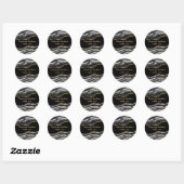 Zwart Marmeren Agaat Gouden Geode Dank u Business Ronde Sticker (Vel)