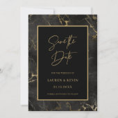 Zwart marmeren agaat gouden rand opslaan van de da kaart (Voorkant)