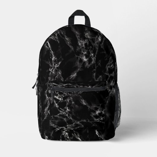 Zwart marmeren design rugzak (Voorkant)