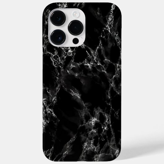 Zwart Marmeren iPhone Case (Achterkant)