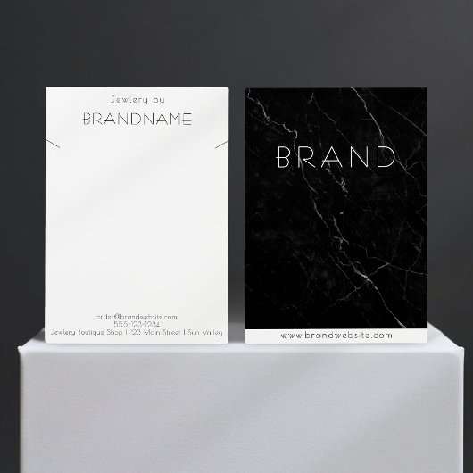 Zwart Marmeren ketting Sieraden Display Kaart