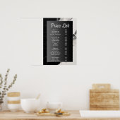 Zwart marmeren nagelstudio Prijslijst Menu Poster (Keuken)