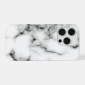Zwart marmeren ontwerp iPhone hoesje 15 Pro Case (Achterkant horizontaal)