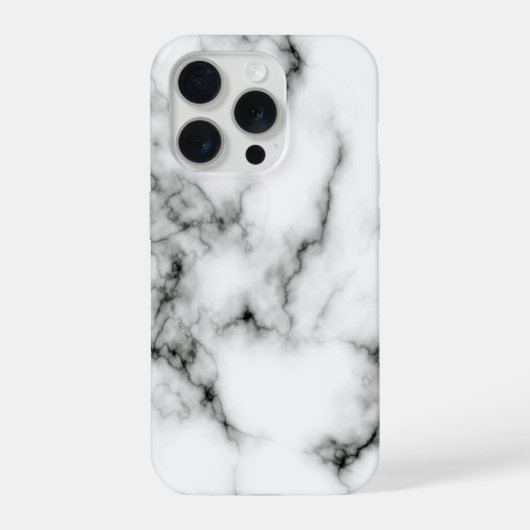 Zwart marmeren ontwerp iPhone hoesje 15 Pro Case (Achterkant)