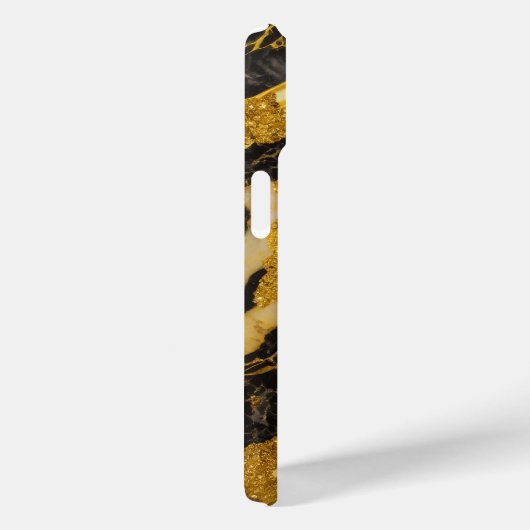 Zwart marmeren patroon met goud Case-Mate iPhone case (Achterkant / Rechts)