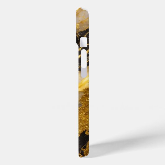 Zwart marmeren patroon met goud Case-Mate iPhone case (Achterkant / Links)