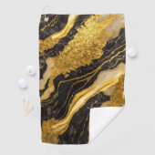Zwart marmeren patroon met goud golfhanddoek (Insitu)