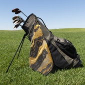 Zwart marmeren patroon met goud golfhanddoek (Groen)