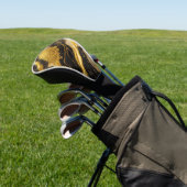 Zwart marmeren patroon met goud golfheadcover (Insitu)