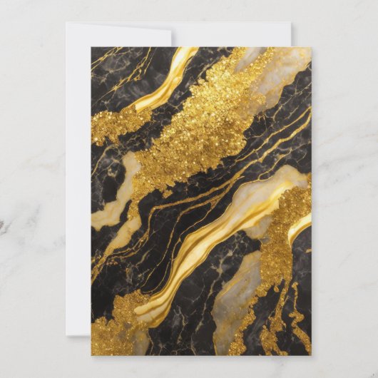 Zwart marmeren patroon met goud kaart (Voorkant)