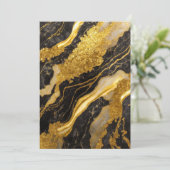 Zwart marmeren patroon met goud kaart (Staand voorkant)