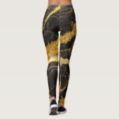Zwart marmeren patroon met goud leggings (Achterkant)