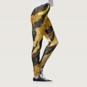 Zwart marmeren patroon met goud leggings (Rechts)