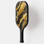Zwart marmeren patroon met goud pickleball paddle (Links)