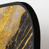 Zwart marmeren patroon met goud pickleball paddle (Links Detail)