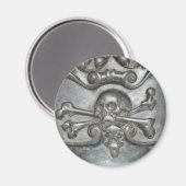 Zwart Marmeren Schedel & Botten Koelkastmagneten Magneet (Voorkant / Achterkant)