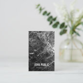 Zwart Marmeren Sjabloon Eenvoudig Modern Professio Visitekaartje (Staand voorkant)