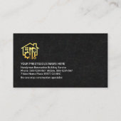 Zwart Marmeren Textuur Goud Handyman Gereedschapsl Visitekaartje (Achterkant)