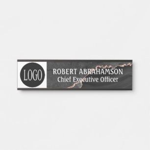 Zwart marmeren uw logo kantoor deur borden bord deurbordje