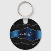 Zwart marmernaamscript voor marmer sleutelhanger (Voorkant)