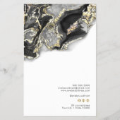 Zwart marmerontwerp prijslijst flyer (Achterkant)