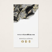 Zwart marmerontwerp visitekaartje (Achterkant)