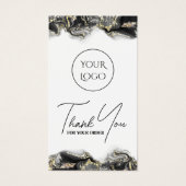 Zwart marmerontwerp visitekaartje (Voorkant)