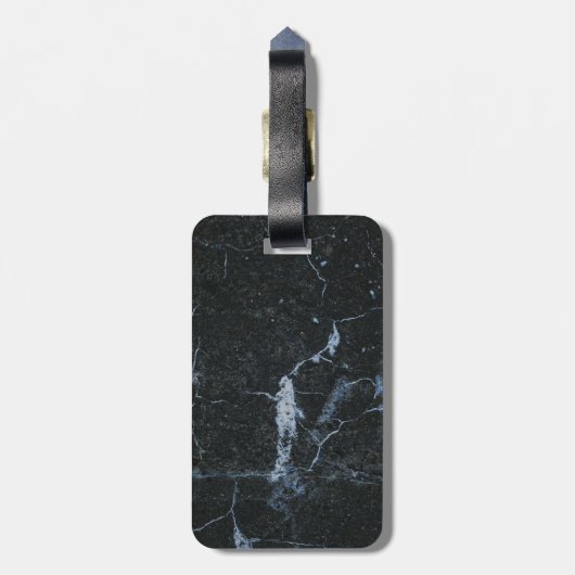 Zwart marmerpatroon bagagelabel (Achterkant verticaal)