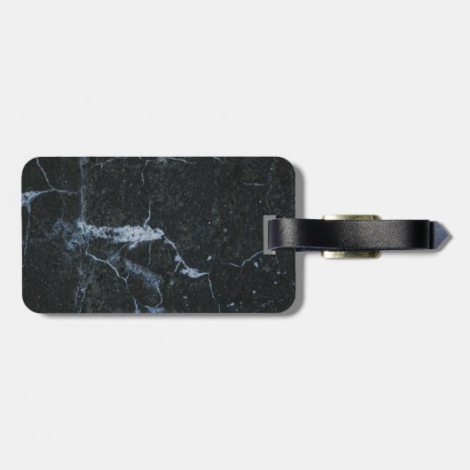 Zwart marmerpatroon bagagelabel (Achterkant horizontaal)