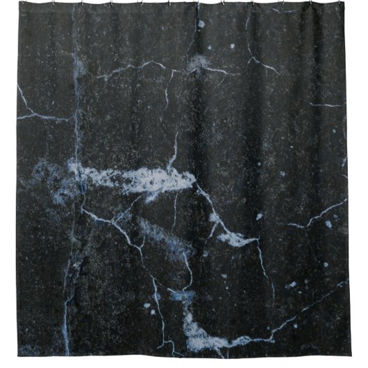 Zwart marmerpatroon douchegordijn (Voorkant)