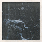 Zwart marmerpatroon glazen onderzetter (Voorkant)