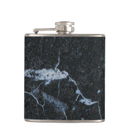 Zwart marmerpatroon heupfles