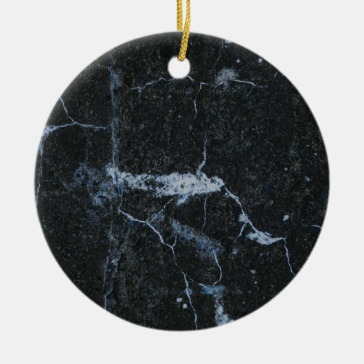 Zwart marmerpatroon keramisch ornament (Voorkant)