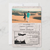 Zwart Marokko Paspoort bruiloft Kaart (Voorkant)