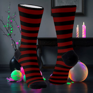 Zwart & Maroon Gestreept Sokken