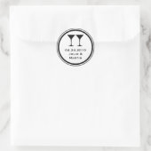 Zwart martini bruiloft gunst label zegel label (Tas)