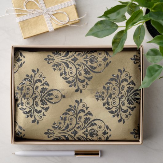 Zwart masker op gouden loskoppeling tissuepapier (Geschenk)