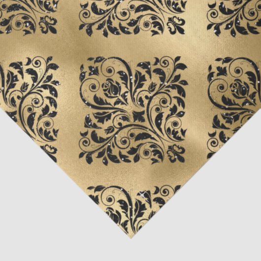 Zwart masker op gouden loskoppeling tissuepapier (Detail)