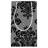 Zwart masker op grijs patroon klein cadeauzakje (Voorkant)