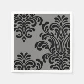 Zwart masker op grijs patroon servetten (Voorkant)