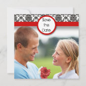 Zwart masker op witte rode rand sparen de datum save the date (Voorkant)