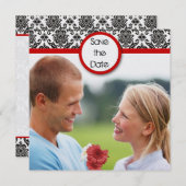 Zwart masker op witte rode rand sparen de datum save the date (Voorkant / Achterkant)