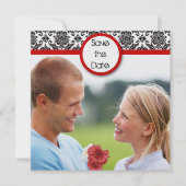 Zwart masker op witte rode rand sparen de datum save the date (Voorkant)