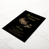 Zwart Maskerade Feest Folie Uitnodiging (Gedraaid)