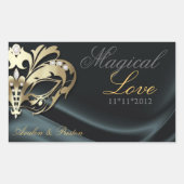 Zwart Masquerade Goud Snoep Buffet Sticker (Voorkant)