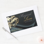 Zwart Masquerade Goud Snoep Buffet Sticker (Envelop)