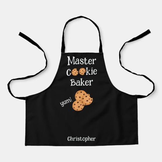 Zwart Master Cookie Baker Schort voor tekst (Voorkant)