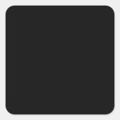 Zwart Mat Vierkante Sticker (Voorkant)